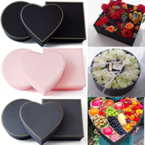 38x38x15cm 특 대형 고급 선물 싸바리 큰 상자 하트 정 사각 원형 플라워 과일 포장 블랙 그레이 핑크 예단 이바지 금박 박스, 01. (그레이)_스퀘어 실크 선물상자