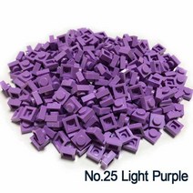 더치커피 메이커 Smartable 플레이트 1x1 빌딩 블록 MOC 부품 DIY 로고 픽셀 아트 QR 코드 벽돌 모자이크, 25 Light Purple 25