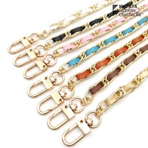 마크라메 뜨개 재료 더블 체인 가죽 가방끈 크로스 체인(7colors), 2.블랙