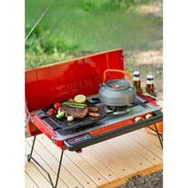 휴대용 트윈버너 가스버너 버너 스토브 바람막이 캠핑, 빈티지카마인FierceFireDoubleHeadCamp