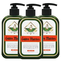 골든매치스 올인원 샴푸 앤 바디워시 우드그린 500ML, 3개