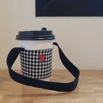 [DIY키트 패키지] 컵홀더 만들기 방수컵홀더 자유학년 바느질재료 실과수업재료, 블랙체크하트-메인상품