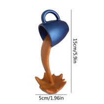 소품샵 카페 소품 포토존 장식컵 미니 플로팅 커피 컵 아트 조각 주방 홈 데코 동상 공예 쏟음 매직 액체 스플래시 머그잔, [01] Blue