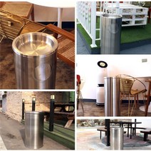 쓰레기통 휴지통 다용도휴지통 스테인리스 270x720 대형 41L, 뱅뱅이타입