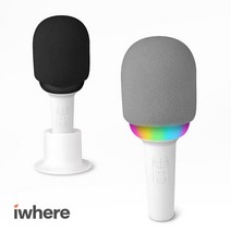 iWhere 블루투스 노래방 마이크 스피커 듀얼페어링 에코 음성변조 SING US Mini / 파우치+충전기포함