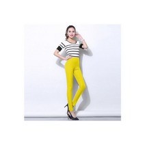 팬톤컬러칩 캔디 색상 2022 여름 높은 스트레치 여성 바지 코튼 숙녀 연필 하이 웨스트 Pantalon Femme clothes 5XL, yellow