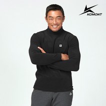 남성 기모 반목 티셔츠 (블랙) KMT199905-BK