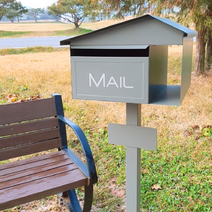 서래마을 전원주택 우편함 러블리썬 철재 유럽풍 스탠드 우체통 포스트박스, 그레이단일