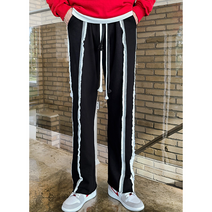 스트릿모던 남녀공용 커플룩 라인 수술데끼 헤비 팬츠 봄 가을 겨울 쭈리 유니크 와이드 트레이닝