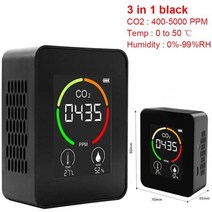 이산화탄소측정기 CO2측정기 TVOC HCHO 검출기 대기 질 모니터 356 인 1 미터 디지털 온도 습도, CHINA, 3in1 black