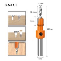 스크류 도끼 장작쪼개기 장작스크류 목공 목재1pcs 810mm 생크 hss 카운터 싱크 라우터 비트 세트 나사 추출기 렌치 나무 밀링 커터 용 레몬 철거, 3.5mmX10mm