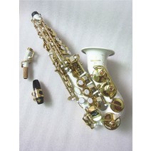 입문용색소폰 곡선 소프라노 색소폰 S-991 황동 흰색 악기 마우스 피스 전문 성능, 한개옵션0