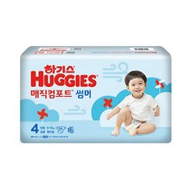 하기스 매직컴포트 썸머 기저귀 4단계 밴드형 대형 공용 56매