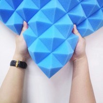 어쿠스틱 폼 보드 방음 흡음 코튼 드럼 룸 녹음 스튜디오 피아노 ktv 타일 웨지 방음 벽 패널 방음제 벽지 흡음보드 가설방음벽 차음재 방음재 흡음제 방음벽, 파란색 30x30x5cm