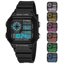 SYNOKE 밀리터리 스포츠 시계 디지털 LED 남자 Relojes Deportivos 방수 발광 알람 남성 2019