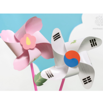 태극기 무궁과 바람개비 만들기 단체미술 방과후수업, 무궁화 바람개비