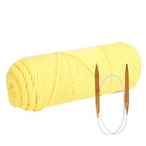 쁘띠목도리 DIY 올뉴 코튼롤 뜨개실 4p + 줄바늘 7mm + 도안, 13번 레몬, 1세트