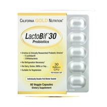 캘리포니아골드뉴트리션 CGN 락토비프 프로바이오틱스 300억 유산균, 6개, 60정