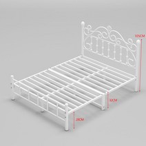 공주침대 프레임 엔틱 유럽 공주풍 침대 틀 철제, 화이트B