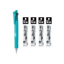 제브라 클립온 멀티 볼펜 C 0.7mm + 리필심 검정색 0.7mm x 4p 세트, 더콰이즈블루, 1세트
