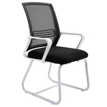 공시생 서울대 연세대 바퀴없는 책상 등받이 컴퓨터, 강철 발, 고정 팔걸이, 화이트 프레임 블랙 그물