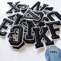 대형 영어 알파벳 문자 자수 패치 핫멜트 접착제 천 액세서리 스티커 이름, [12] L