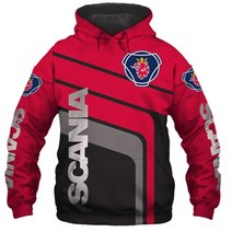 남성 스카니아 자동차 로고 인쇄 까마귀 캐주얼 트렌드 하라주쿠 주변 봄과 가을 의류