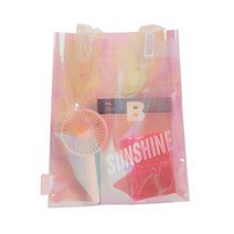 Pink 홀로그램 PVC 에코백 투명 바캉스 비치 여행 백 숄더 여름가방율s토어