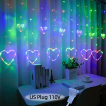 홈파티 조명 미러볼 레이저 2.5M 크리스마스 Garlands 하트 모양의 LED 문자열 커튼 220V 110, 06 Style 6 Multicolor