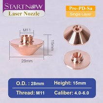 Startnow 파이버 레이저 커팅 노즐 Precitec SP 시리즈 용 단일 이중층 HANS 머신 부품 Dia28mm, 03 Pre-PD-Sa_14 6.0