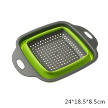 아이디어 상품 기발한 주방 액세서리 가제트 접이식 과일 야채 세척 바구니 스트레이너 휴대용 접이식 탈수기 주방 도구, 작은 녹색