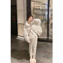 큐피드 아이스 빵 화이트 쇼트 패딩 여성 두께 오리털 빵옷 겨울