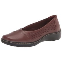 Clarks 여성용 코라 아이리스 발레 플랫 블랙 가죽 211206, 9, Dark Tan Leather