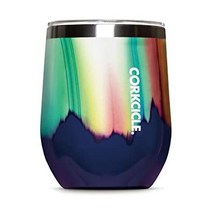 일본직발송 4. SPICE OF LIFE(스파이스) 스테인리스 텀블러 뚜껑 장착 STEMLESS CORKCICLE 오로라 300ml 1, One Size_오로라