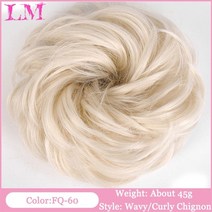 부분가발 쪽머리 셀프붙임머리 lm 합성 머리 롤빵 chignon 지저분한 곱슬 머리 밴드 탄성 scrunchy false hairpieces for women hairpins, 1