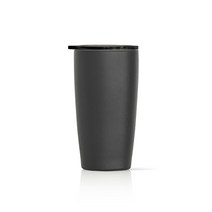 하이픈 텀블러 300ml 무지, 블랙투명 뚜껑, 블랙