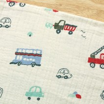 삼중요루거즈 유아 이불 블랭킷 13종, 자동차-민트블루