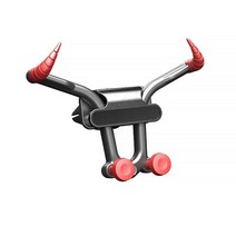 Blue Y 소뿔 차량용 휴대폰 거치대 송풍구 중력식 지지 내비게이션 만능 범용, 붉은 소머리