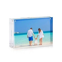 4x6 아크릴 액자 1팩 20 두꺼운 투명 양면 액자 자석이 있는 독립형 데스크톱 디스, 5x7