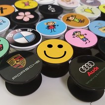 478디자인 자석용 에폭시 핸드폰 그립 스마트 톡 핑거그립 소켓 손잡이, 블랙, 유광