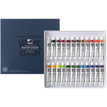 신한 워터컬러 수채화 물감 7.5ml 24색 / 전문가용 / 투명한 색채 / 깊이 있는 색감 / 선명한 색상 / 뛰어난 발색력