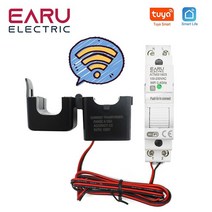 나인틴 Zigbee-Tuya 스마트 와이파이 전기 KWH 미터 Din 레일 단상 AC 240V 50A 63A CT 앱 실시간 모니터 전원, [02] 63A, [01] Wifi