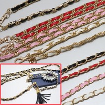 워너프 롱스트랩 가죽체인골드라인 110cm 120cm 핸드폰 스트랩 줄 휴대폰 네크리스 악세사리 끈 목걸이줄 단품 판매, 가죽체인골드라인)핑크