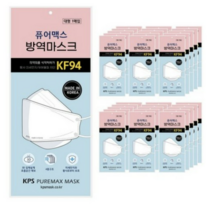 퓨어맥스 방역마스크 KF94 대형 화이트, 50매, 3개