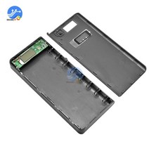 베터리악세사리 8x18650 배터리 충전기 상자 전원 은행 홀더 케이스 듀얼 usb lcd 디지털 디스플레이 818650 배터리 쉘 스토리지 구성 diy, b 블랙