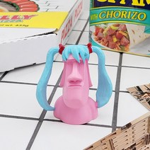 웃음나는 모아이 미니피규어 인테리어소품 집들이선물, 핑크