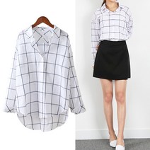 스윗타임 핏예쁜 무코체크셔츠 남방 데일리룩 S~XL 빅사이즈 여성의류