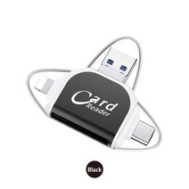 카드리더기 usb sd card TF/마이크로 SD 카드 메모리 리더 Apple iPhone 13 12 11 Pro X X, Black