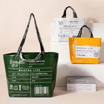모던라이프타포린백 시장가방 장바구니 리사이클링백 장바구니 데일리백 가방 에코백 접이식시장, 스트라이프L