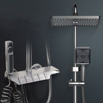 샤워기헤드 필터 블랙 레인 폴 욕실 샤워 수도꼭지 세트 헤드 분무기, A2-Hot Cold